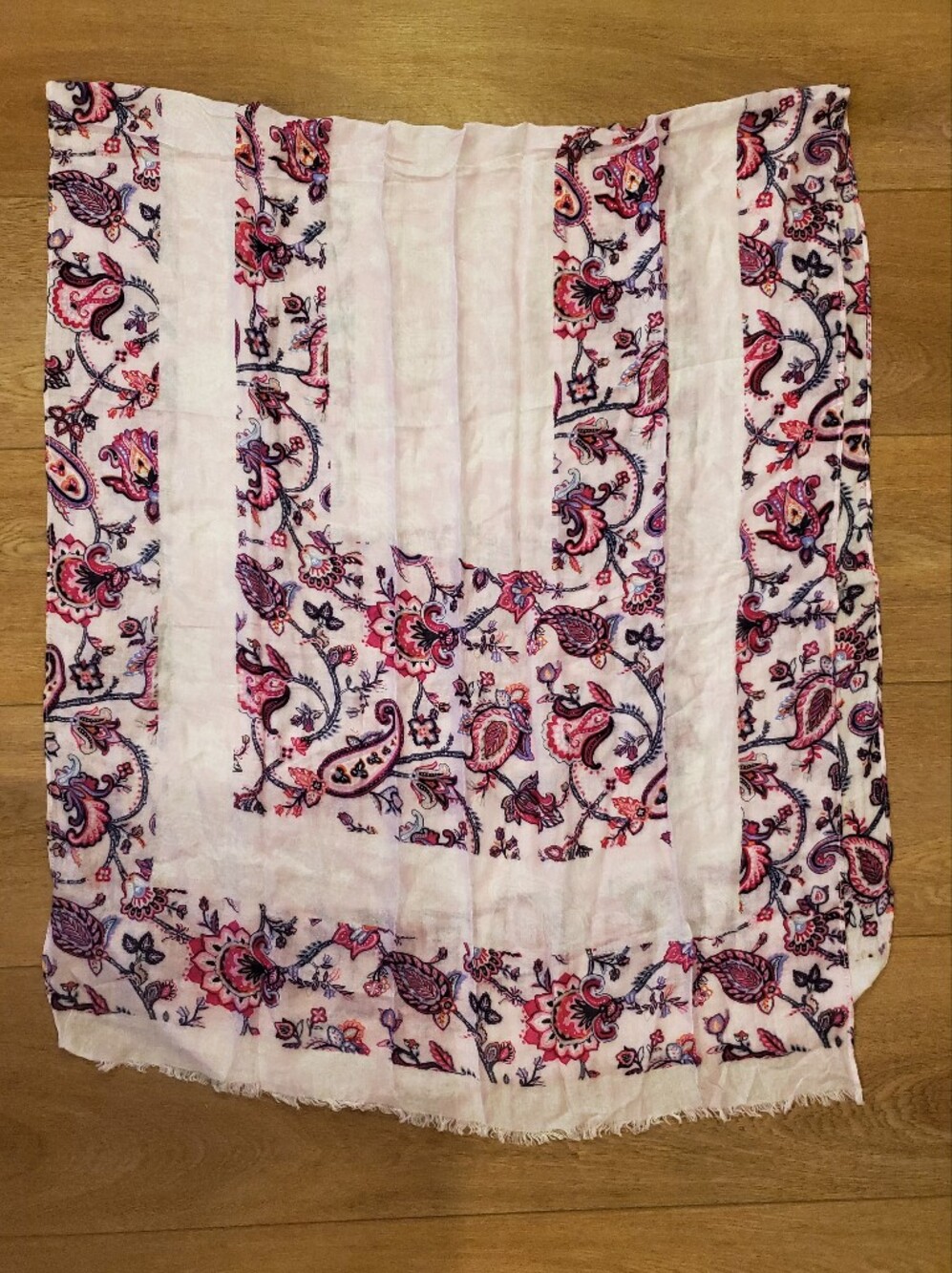 Vera Bradley Light Pink Paisley Women's Scarf - Soft Floral Print - Picture 3 of 11